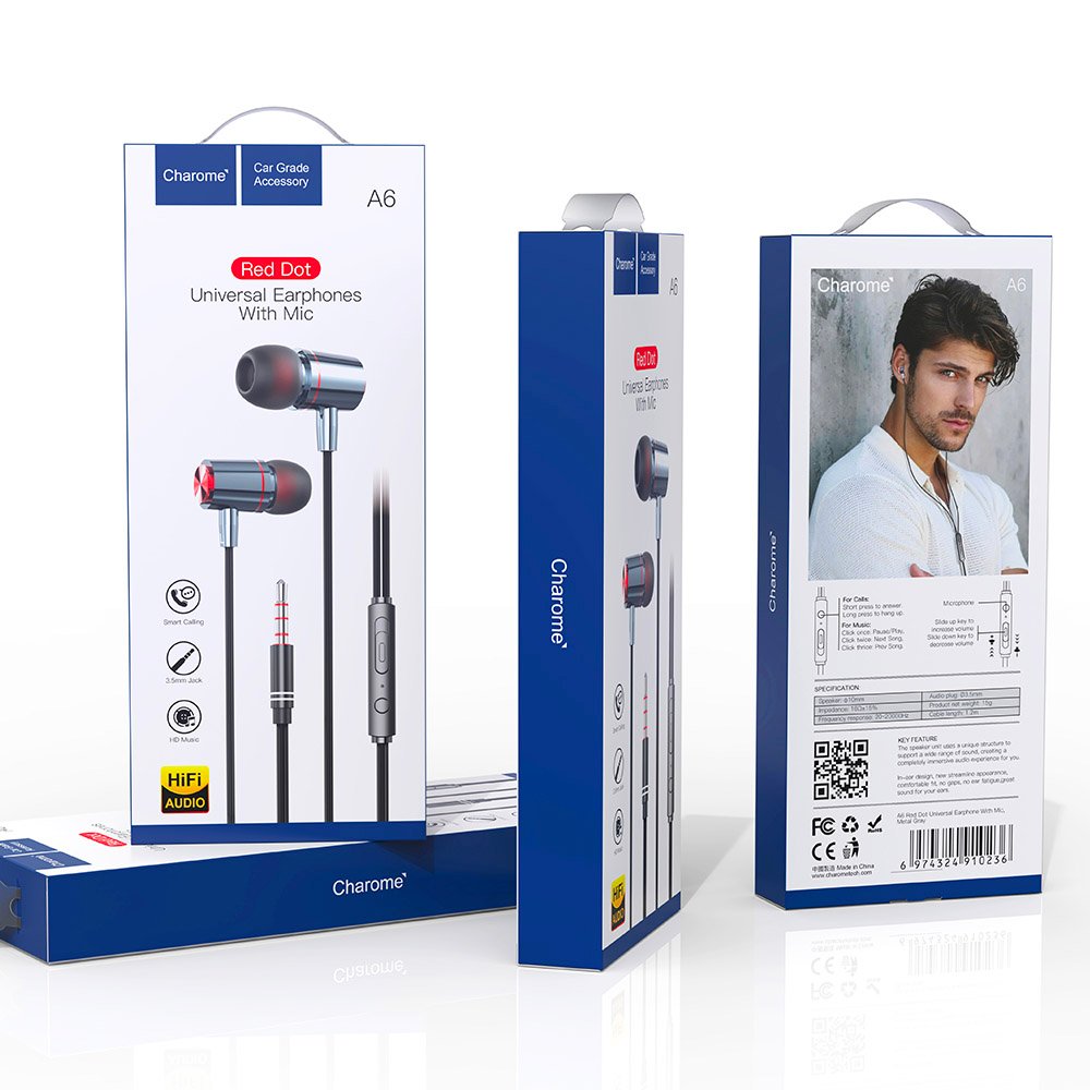 A6 Red Dot Headphone w/ Mic - Image 4